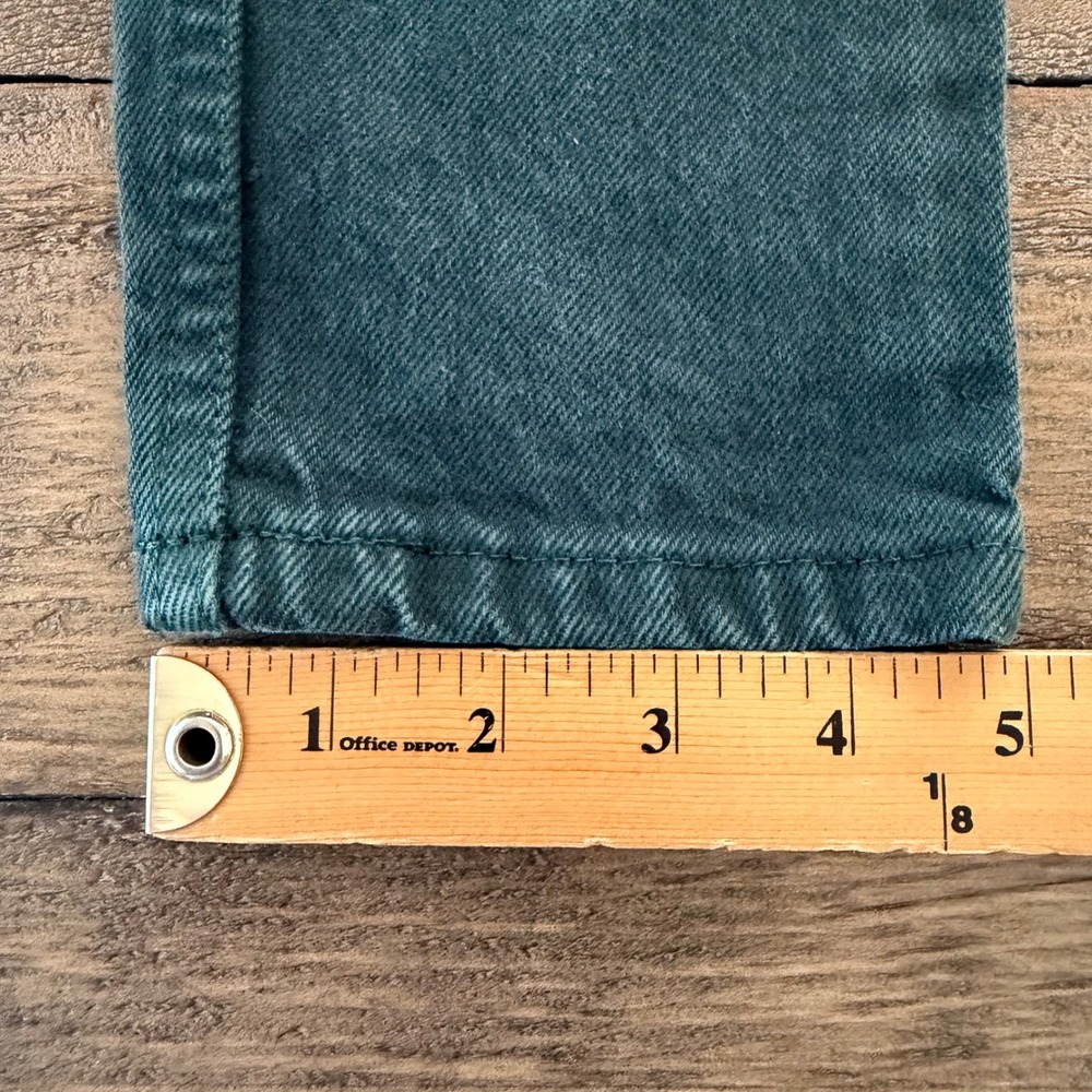 Vintage Little Levi's 550 Orange Tab Kids Jeans Forest Green Relaxed Fit 7 Slim - Picture 9 of 12